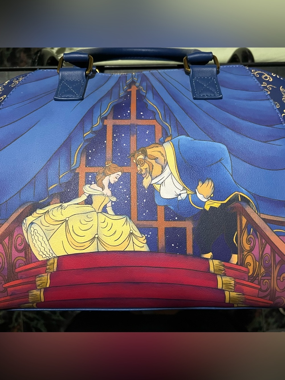 Loungefly blue beauty and the beast bag